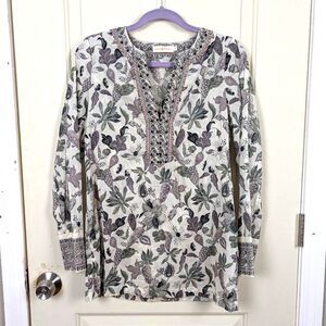 Tory Burch | Floral Cotton Tunic Top Size 8